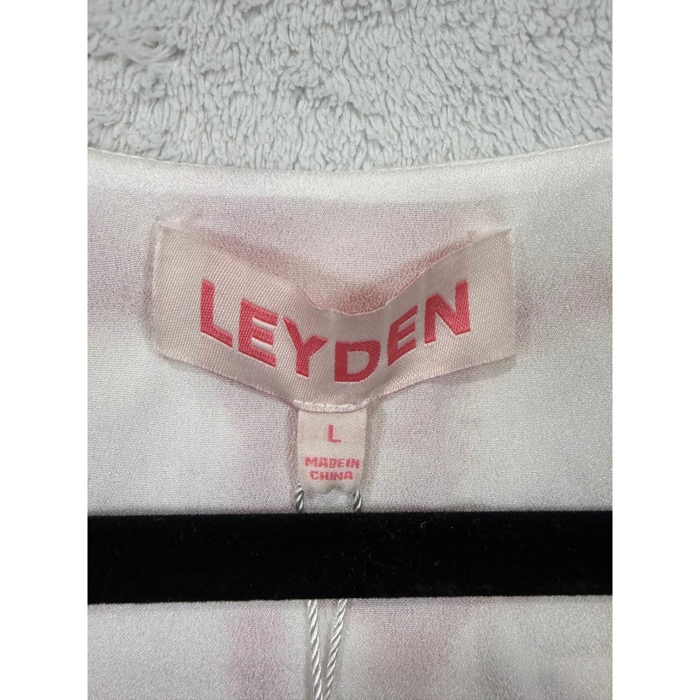 Leyden Womens Tie Dye Grid Tie Front High Low Midi Dress Red Orange Large NEW - Picture 3 of 10